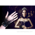 Black Rose Lace Bracelet For Women PU Leather Bangle Design